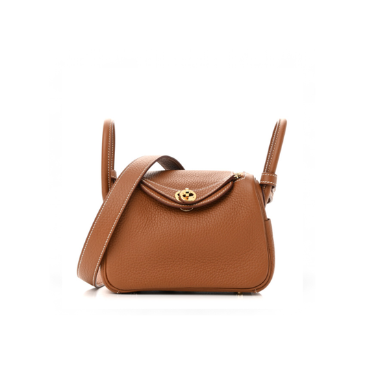Hermès Lindy Mini Taurillon Clémence Gold Y Stamp