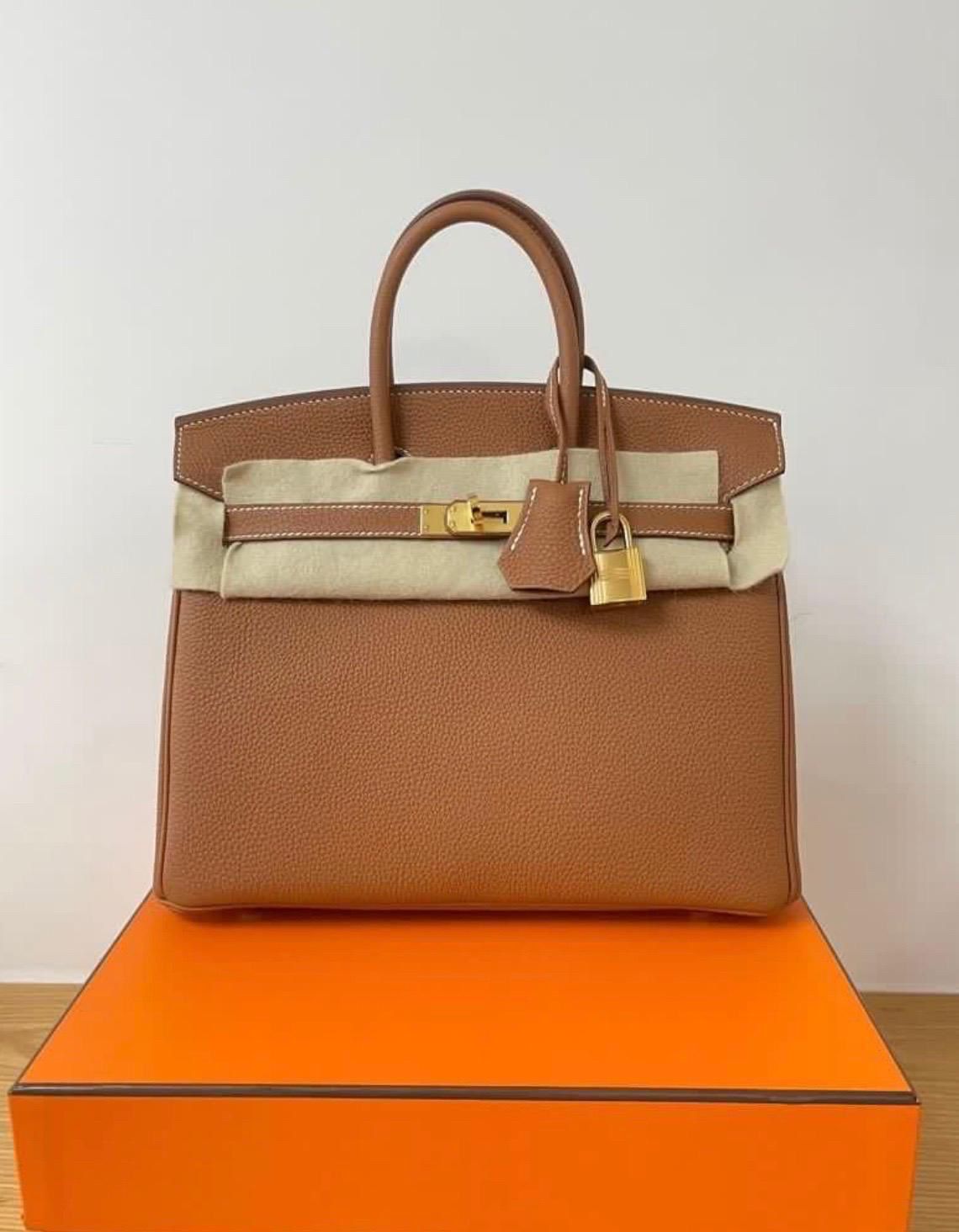 Hermès Kelly 25 Togo Gold Y Stamp