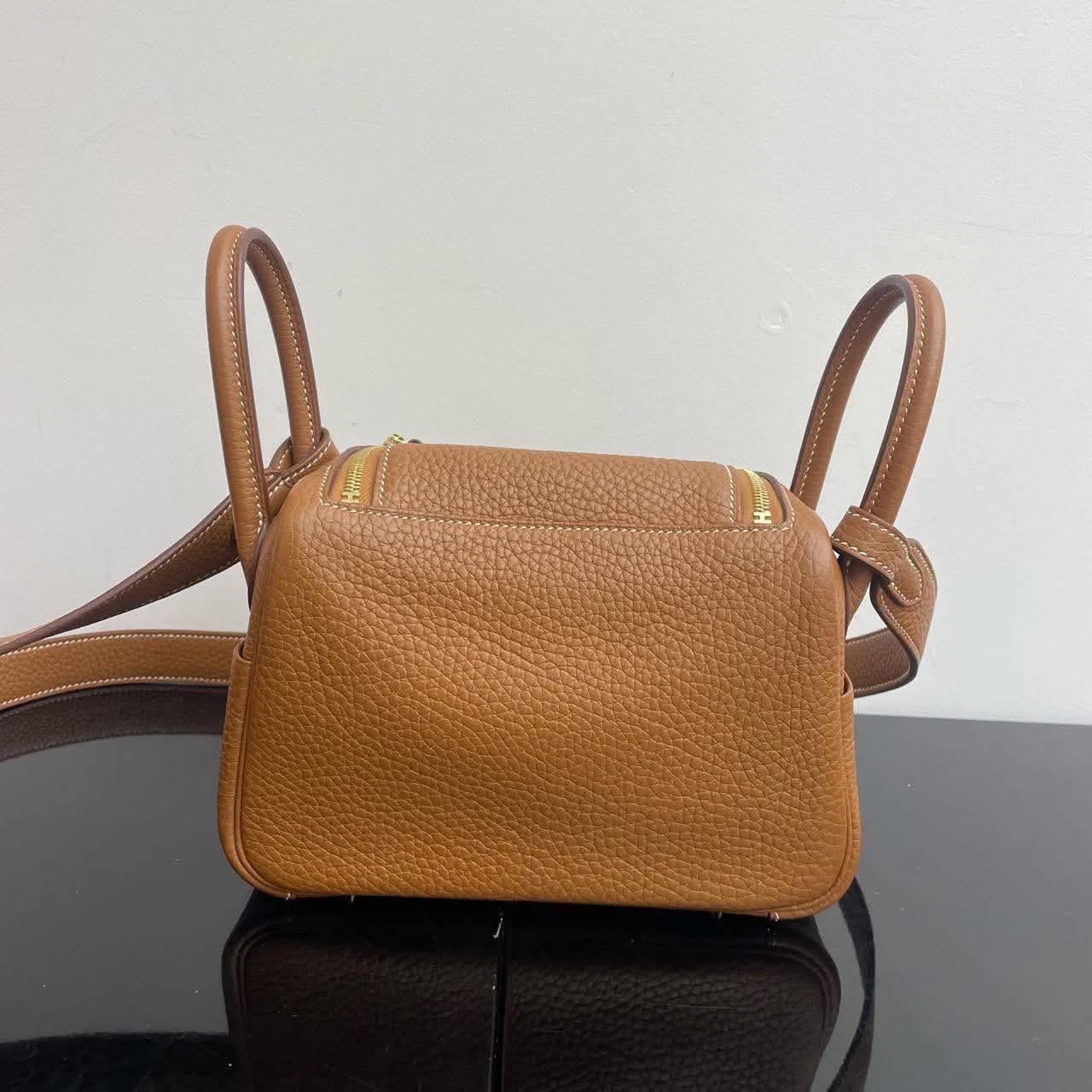 Hermès Lindy Mini Taurillon Clémence Gold Y Stamp