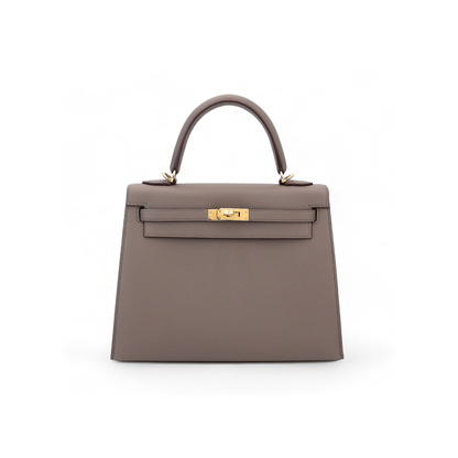 Hermès Kelly 25 Sellier Etain Y Stamp