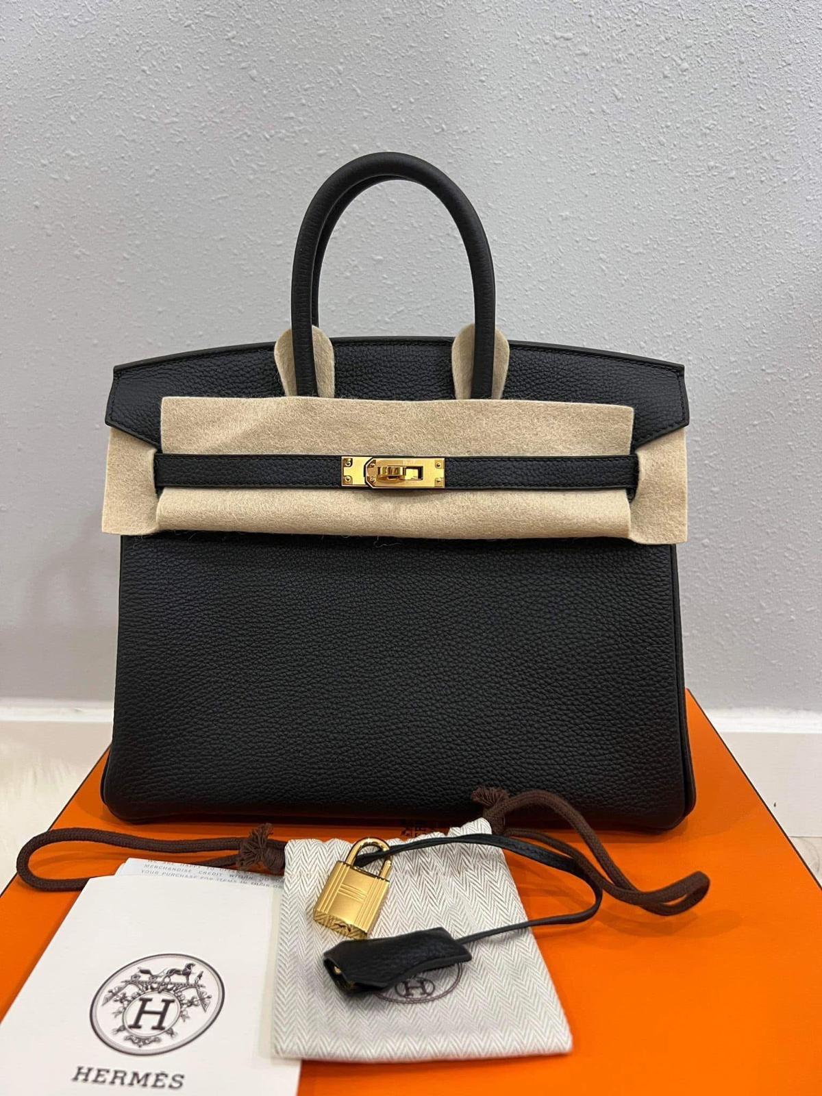 Hermès Birkin 25 Togo Noir B Stamp