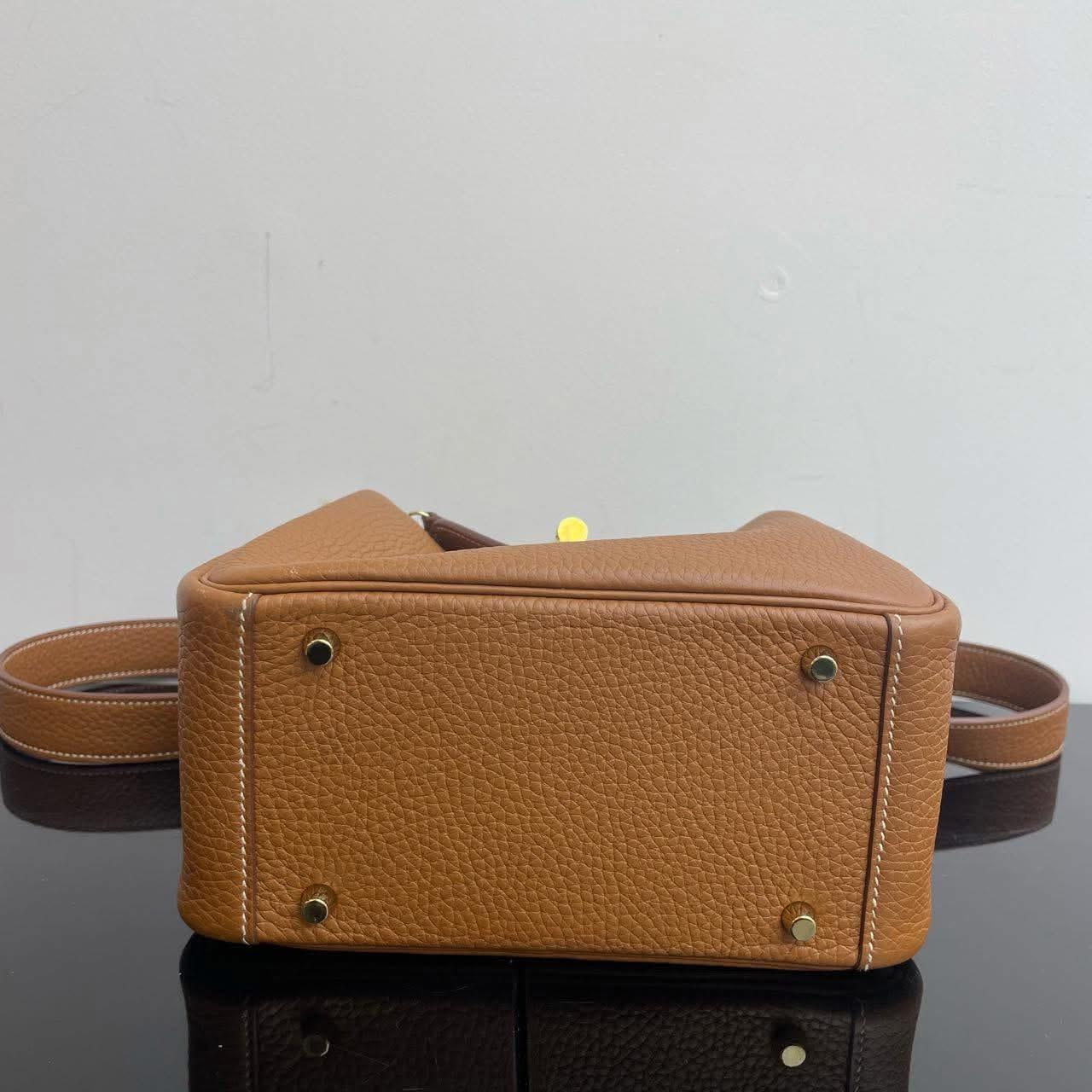 Hermès Lindy Mini Taurillon Clémence Gold Y Stamp